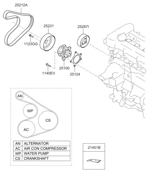 2017 Kia Rio Coolant Pump Diagram