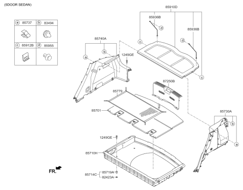 2017 Kia Rio Hanger-Covering Shelf Diagram for 8594507000HCS