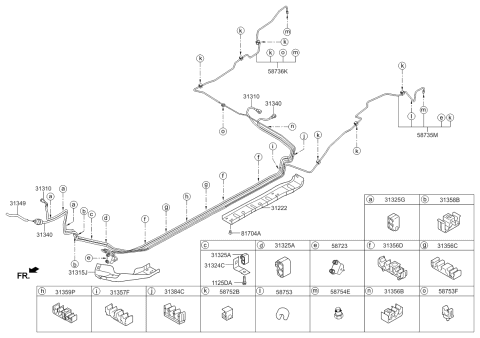 2016 Kia Rio Clip Diagram for 313841R000