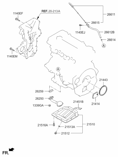 2017 Kia Rio Pan Assembly-Engine Oil Diagram for 215102B040