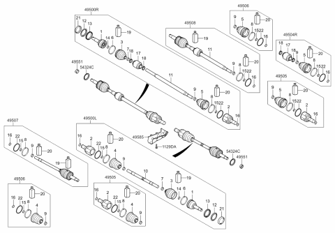 2016 Kia Rio Drive Shaft (Front) Diagram