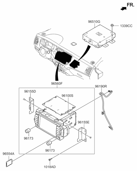 2016 Kia Rio Head Unit Assembly-Avn Diagram for 965601W160CA