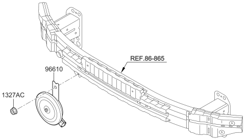 2016 Kia Rio Horn Assembly-Low Pitch Diagram for 966101W500