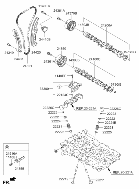 2017 Kia Rio TAPPET Diagram for 222262B320