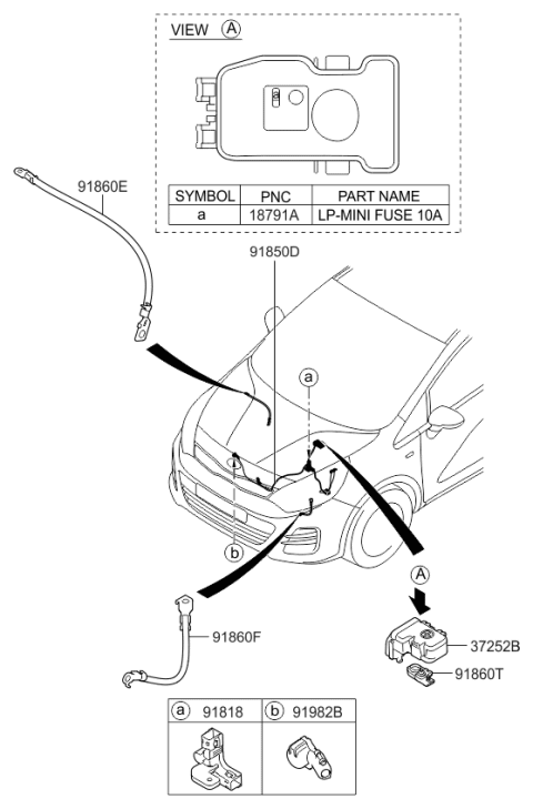 2017 Kia Rio Wiring Assembly-Engine Ground Diagram for 918611W210