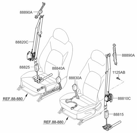 2017 Kia Rio Belt-Front Seat Diagram