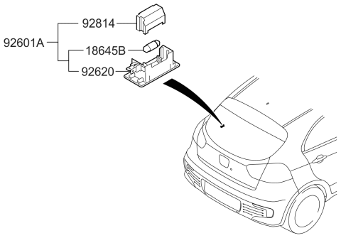 2017 Kia Rio License Plate & Interior Lamp Diagram