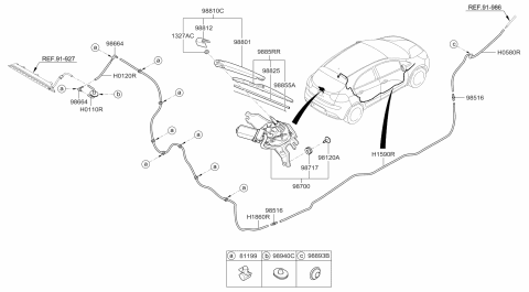 2016 Kia Rio Rear Wiper & Washer Diagram