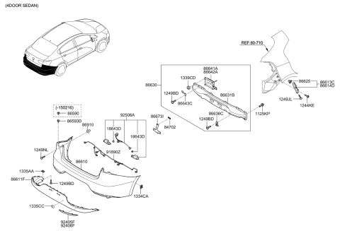 2016 Kia Rio Rear Bumper Diagram 2