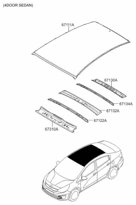 2017 Kia Rio Roof Panel Diagram 3