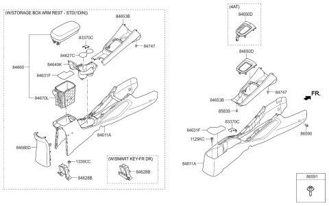 2016 Kia Rio Console Diagram