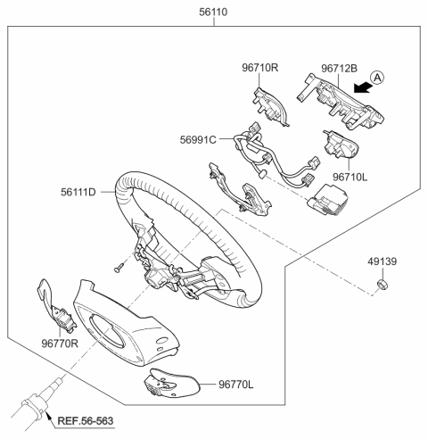 2017 Kia Rio Switch Assembly-Steering Remote Diagram for 967001W211