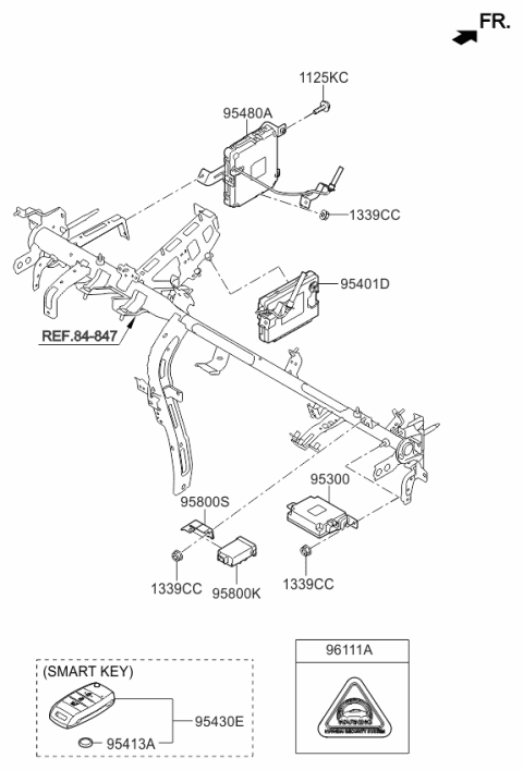 2016 Kia Rio Unit Assembly-Bcm & Receiver Diagram for 954001WUP0