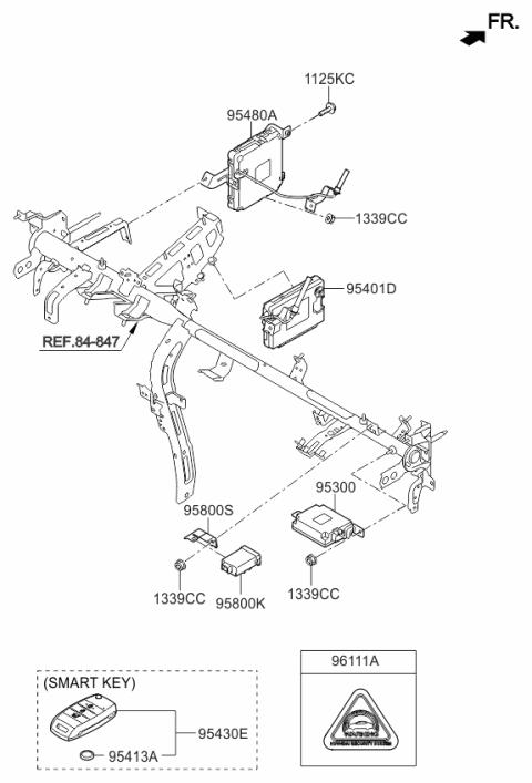 2016 Kia Rio Unit Assembly-Bcm & Receiver Diagram for 954001WNF0