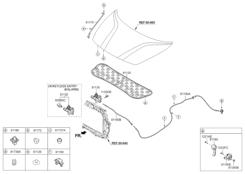 2017 Kia Rio Hood Trim Diagram