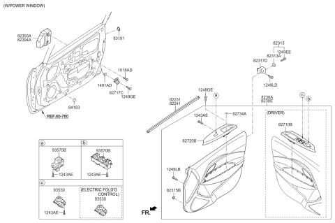 2016 Kia Rio Trim-Front Door Diagram 1