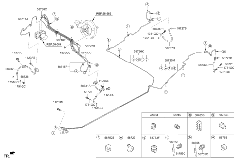 2017 Kia Rio Tube Assembly-Master Cylinder To F Diagram for 587151W200