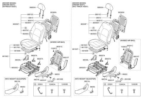 2017 Kia Rio Guide Assembly-Headrest Diagram for 889101M400HU