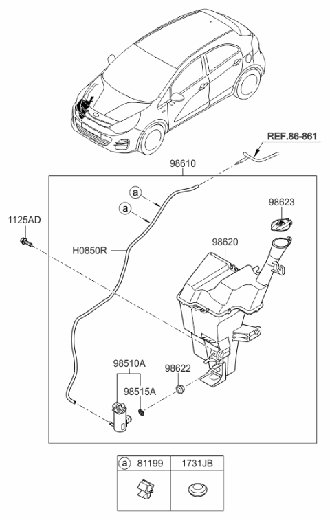 2016 Kia Rio Windshield Washer Diagram 1