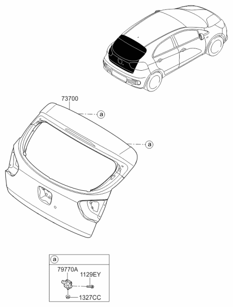 2017 Kia Rio Tail Gate Diagram