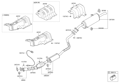 2017 Kia Rio Protector-Heat Rear Diagram for 287951W600