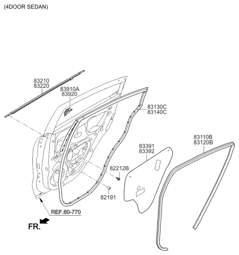 2016 Kia Rio Rear Door Moulding Diagram 2