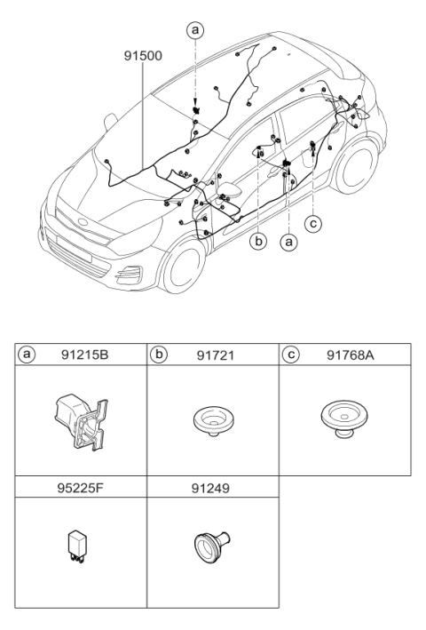 2016 Kia Rio Wiring Assembly-Floor Diagram for 915631W150