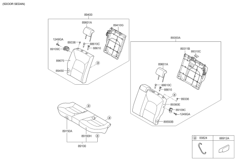 2016 Kia Rio 2ND Seat Diagram 1