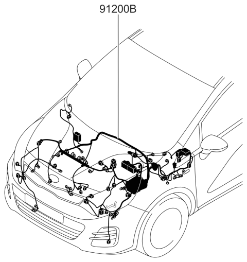 2017 Kia Rio Wiring Assembly-Front Diagram for 912791W090