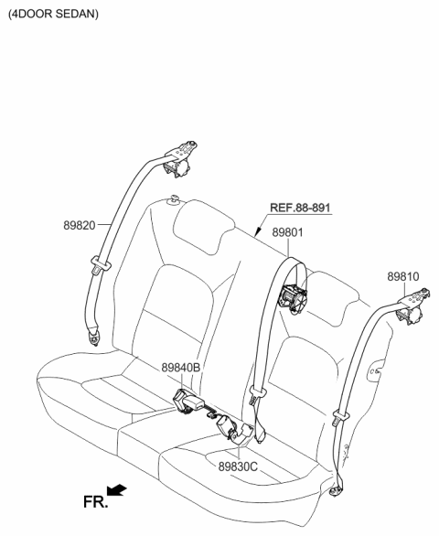 2016 Kia Rio Rear Seat Belt Diagram 2