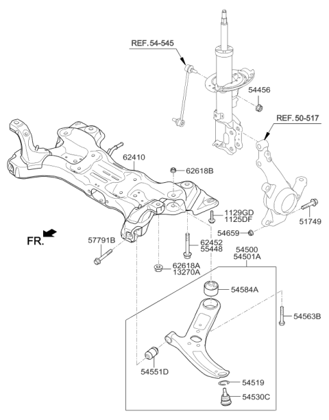 2017 Kia Rio Bush-Front Lower Arm(G) Diagram for 545841J000