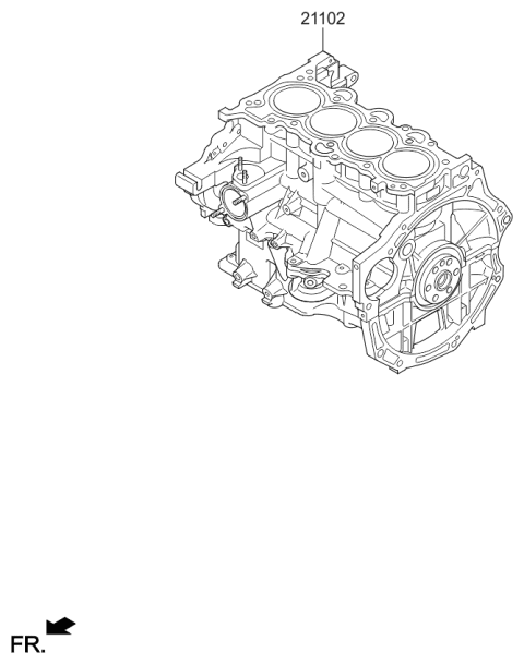 2016 Kia Rio Short Engine Assy Diagram