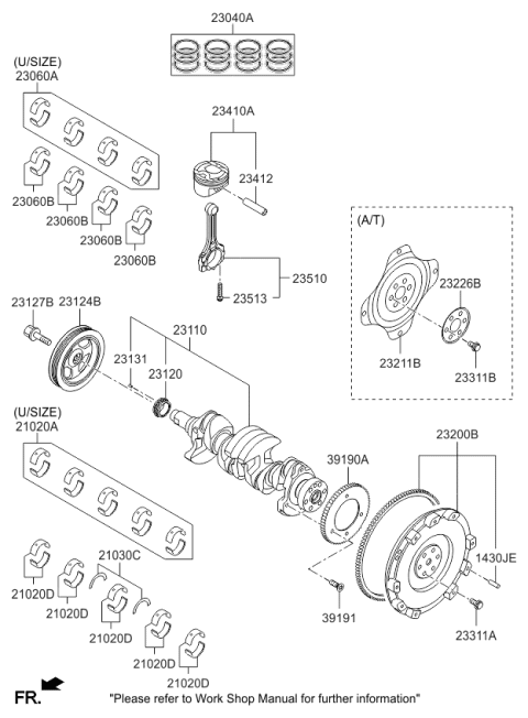 2017 Kia Rio Crankshaft & Piston Diagram