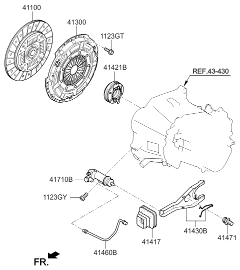 2017 Kia Rio Clutch Tube Diagram for 4146026010