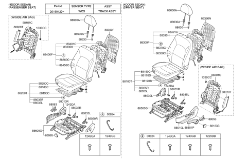 2017 Kia Rio Cushion Assembly(W/O Track Diagram for 882001WEL0BGQ