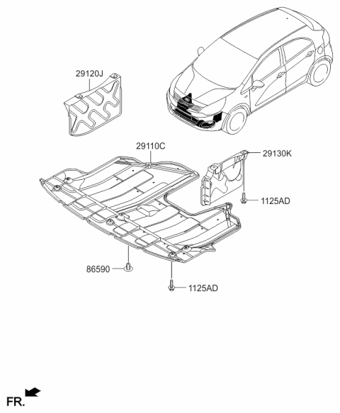 2017 Kia Rio Under Cover Diagram