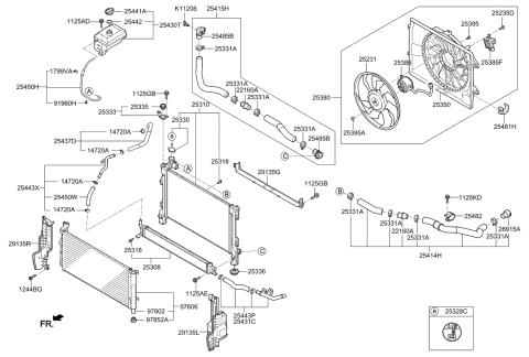 2020 Kia Optima Hybrid Pipe Assembly-Water Diagram for 25443A8500