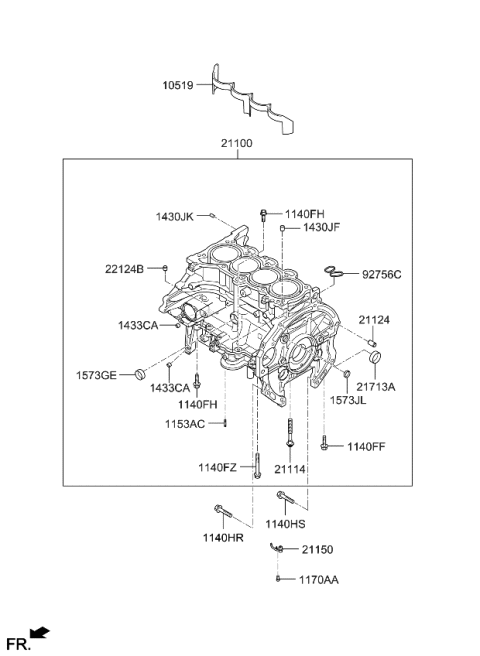 2020 Kia Optima Hybrid Cylinder Block Diagram