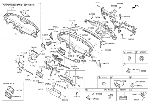 2020 Kia Optima Hybrid Crash Pad Diagram