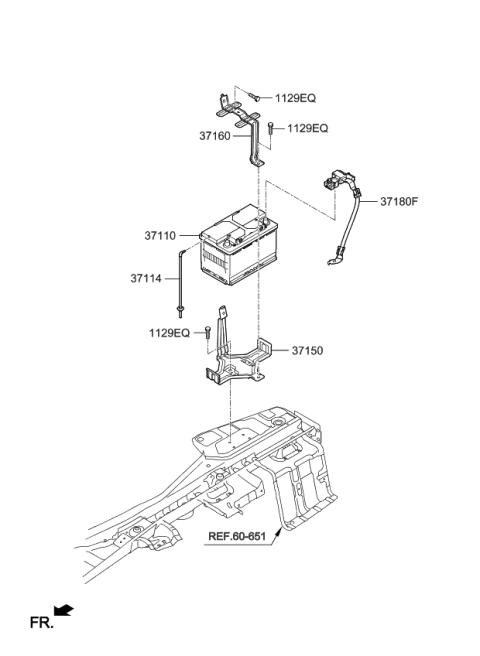 2019 Kia Optima Hybrid Battery & Cable Diagram