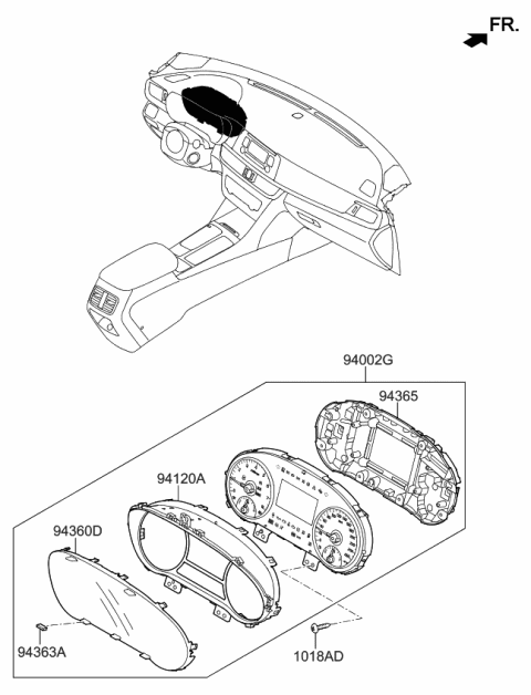 2019 Kia Optima Hybrid Instrument Cluster Diagram 1