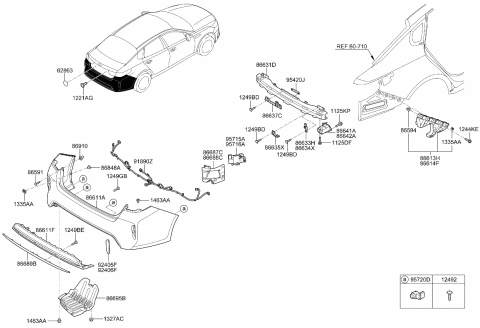 2019 Kia Optima Hybrid Ultrasonic Sensor As Diagram for 99310D4000B4U