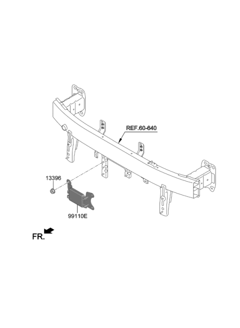 2019 Kia Optima Hybrid Unit Assembly-Front RADA Diagram for 99110A8500