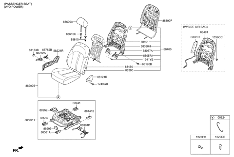 2019 Kia Optima Hybrid Seat-Front Diagram 1