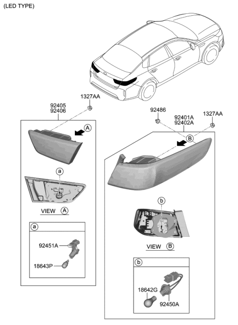 2019 Kia Optima Hybrid Rear Combination Lamp Diagram