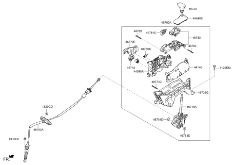 2020 Kia Optima Hybrid Shift Lever Control Diagram