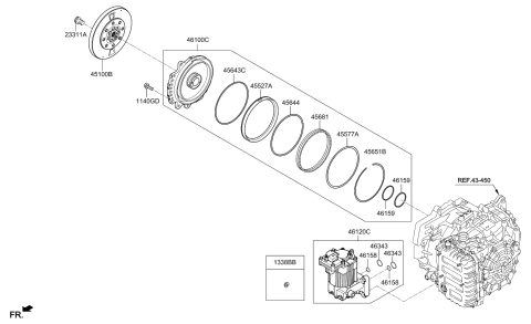 2020 Kia Optima Hybrid Damper Assembly-Torsional Diagram for 451003D600