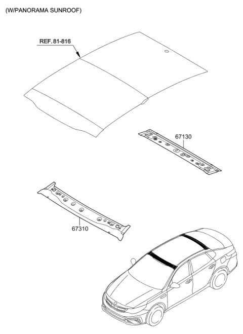 2019 Kia Optima Hybrid Roof Panel Diagram 2