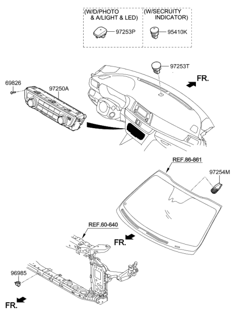 2019 Kia Optima Hybrid Control Assembly-Heater Diagram for 97250A8BT0WK