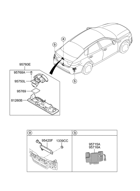 2020 Kia Optima Hybrid Camera Assembly-Back Vie Diagram for 99241A8000